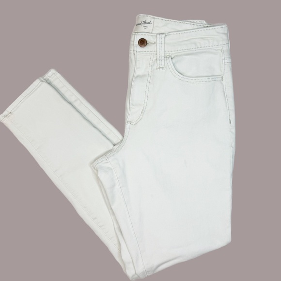 White Denim High Rise Skinny Jeans By Universal Threads - Picture 3 of 6